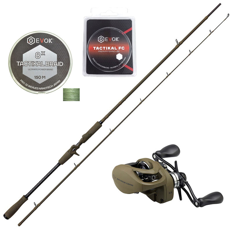 Pack carnassier casting SG4 Power Game Trigger 2.21m 20-60g + Moulinet SG8 100LH + Tresse + Fluoro - Packs Spinning | Pacific Pêche
