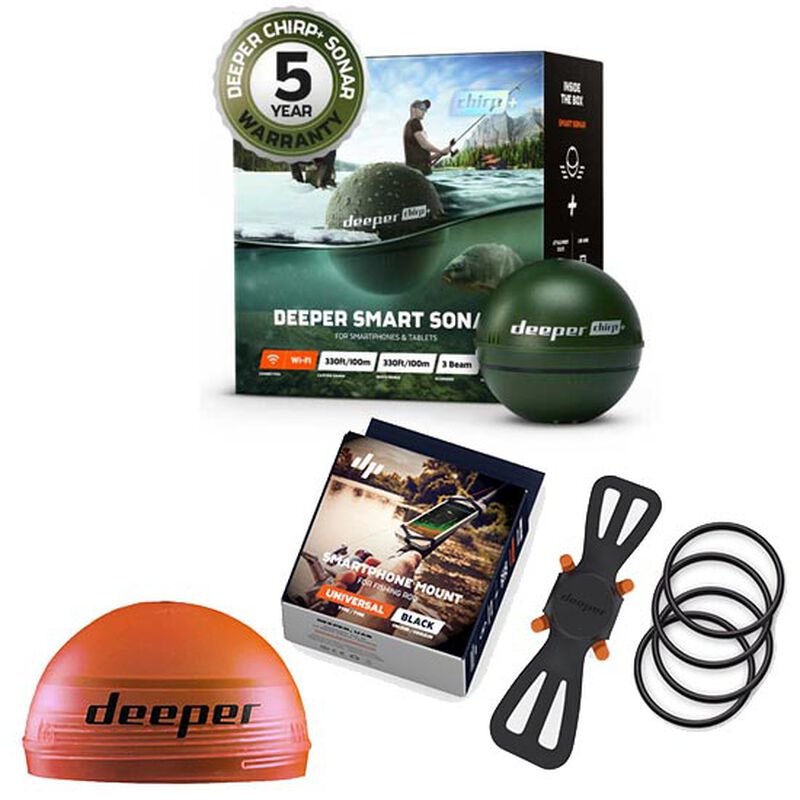 Pack deeper smart sonar chirp plus + couvercle orange + fixation universelle pour canne - Packs | Pacific P&ecirc;che