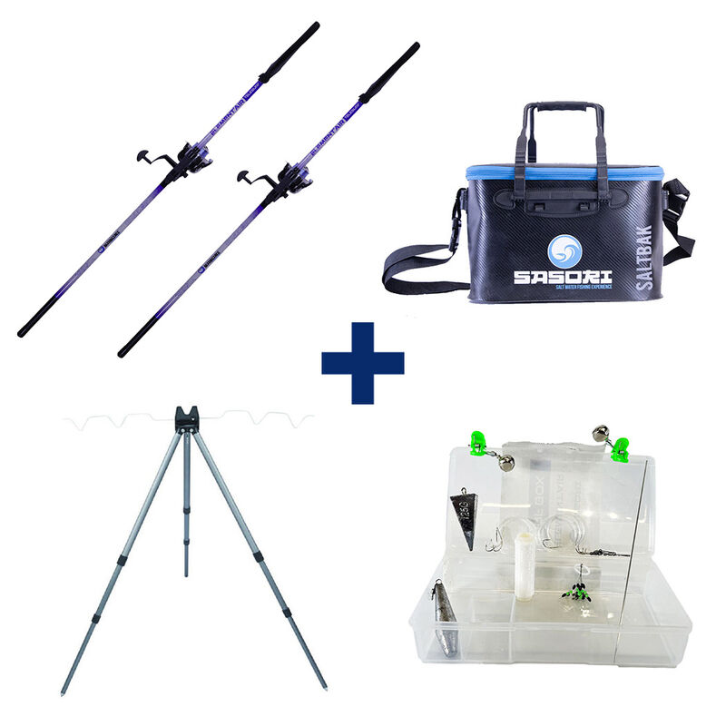 Pack Elementair Telesurf 390 M + Trepied Quai + Surf Box + Fourreau Surf + Baksalt - Packs et ensembles | Pacific Pêche