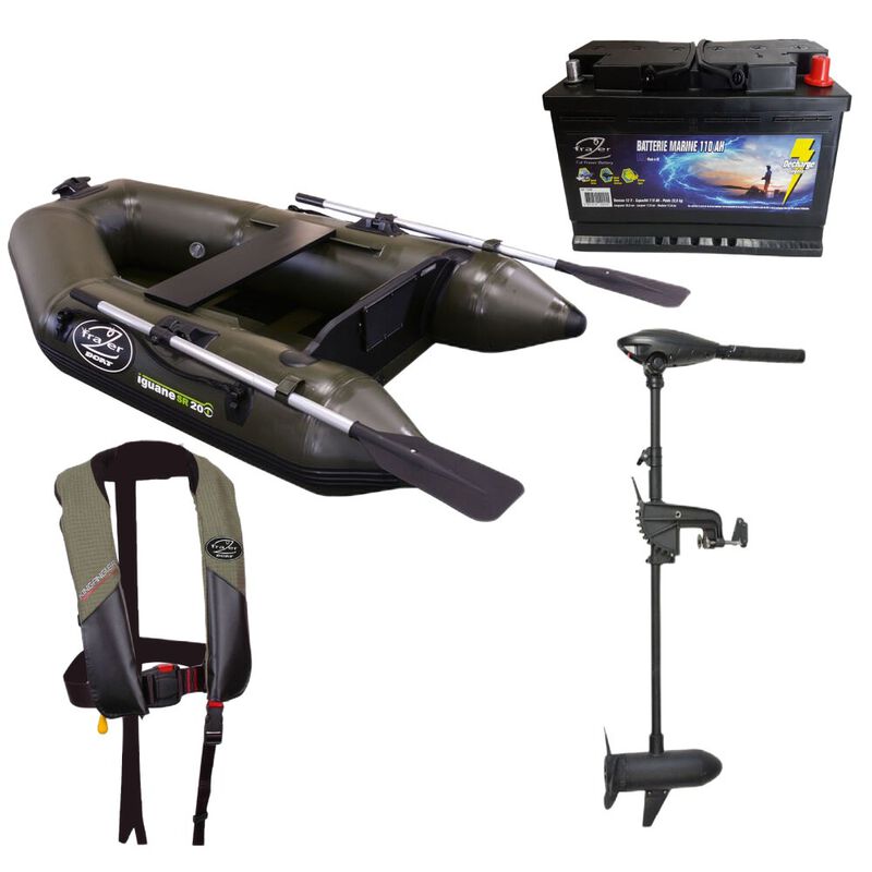 Pack Frazer Iguane sr 200 + Moteur 40lbs + Batterie 110ah + Gilet de sauvetage - Packs | Pacific P&ecirc;che