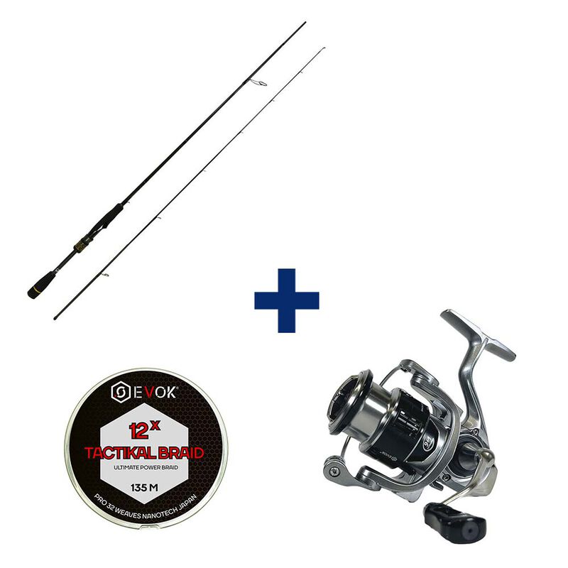 Pack Canne Evok Aerian 63mls 1.92m, 3-18g + Moulinet Aerian 2500Fd + Tresse - Packs et ensembles | Pacific Pêche