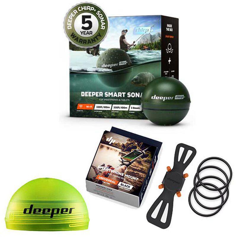 Pack deeper smart sonar chirp plus + couvercle jaune + fixation universelle pour canne - Sondeurs | Pacific Pêche