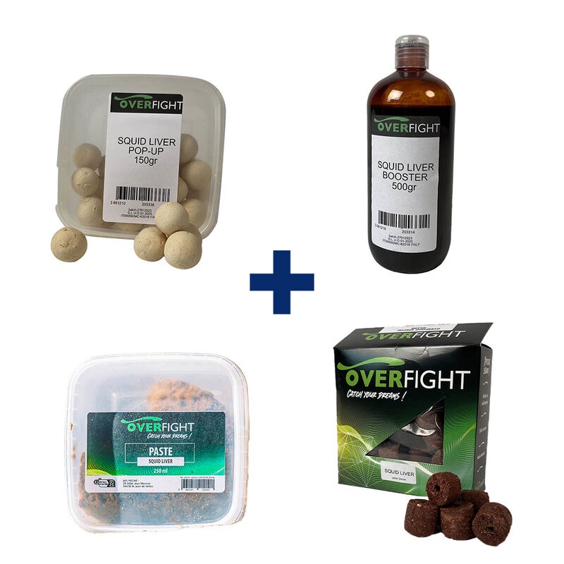 Pack Squid Liver &ndash; Boilies + Boost + Pop-Up + Pellets - Packs et ensembles | Pacific P&ecirc;che