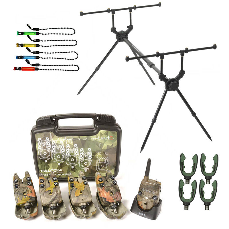 Pack Rod Pod Falcon 4 Cannes + 4 D&eacute;tecteurs + Centrale + Hangers + Supports Arri&egrave;re - Supports de Cannes | Pacific P&ecirc;che