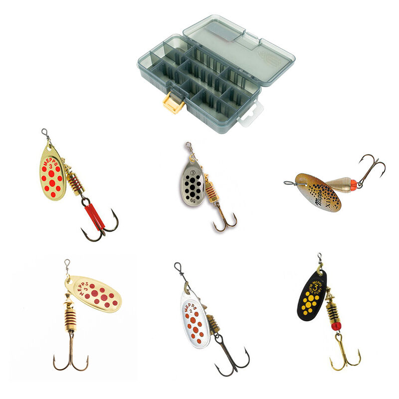 Pack Bo&icirc;te cuill&egrave;res Mepps (x10) - Cuill&egrave;res tournantes | Pacific P&ecirc;che