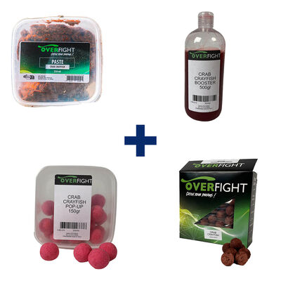 Pack Crab Crayfish &ndash; Boost 500ml + Pop Up 25mm + Paste 250ml + Boilies 25mm 1kg - Packs et ensembles | Pacific P&ecirc;che