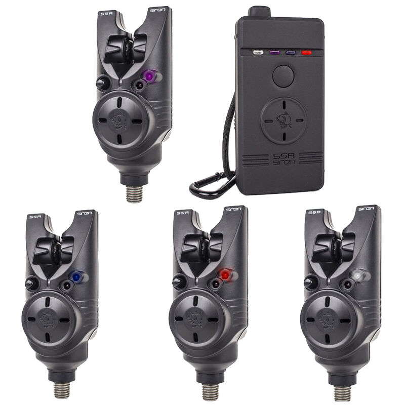 Pack 4 détecteurs carpe siren s5r nash (violet, bleu, rouge, blanc) - Détections | Pacific Pêche