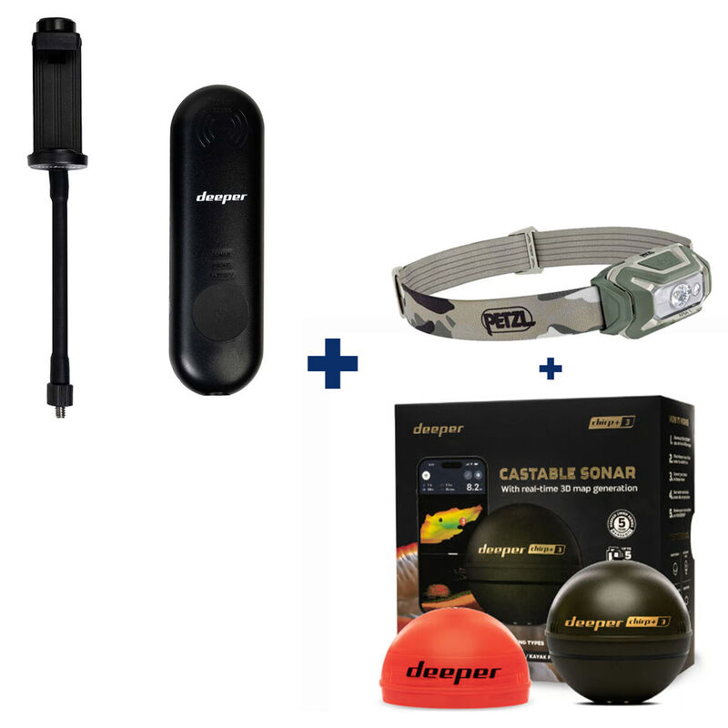 Pack Deeper Chirp+ 3D + Petzl Aria 1 + Amplificateur Wifi pêche du bord - Packs | Pacific Pêche