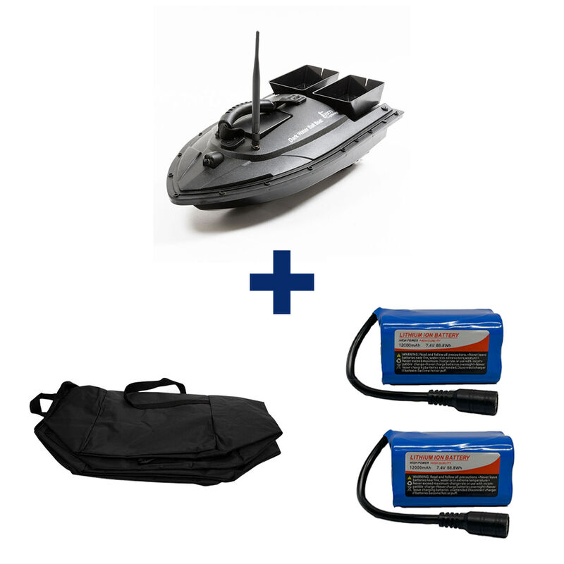 Pack Dark Water Miki Boat +2 Batterie 12000 mAh + SAC - Appâts / Bateaux amorceur / Spodding | Pacific Pêche
