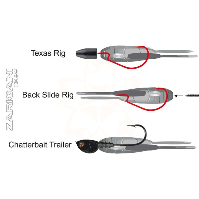 Leurre Souple Ecrevisse Sakura Zarigani Craw 3,8" - 95mm (x4) - Ecrevisses / Cr&eacute;atures | Pacific P&ecirc;che