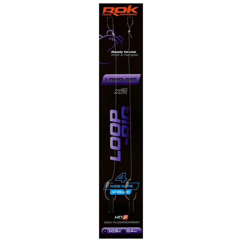Bas de Ligne Rok Loop Rig Wide Gape Barbless (x2) - Bas de Ligne Mont&eacute;s | Pacific P&ecirc;che