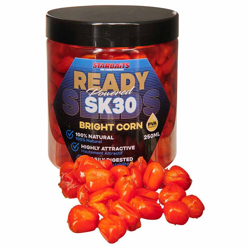 Graine Cuite Starbaits Ready Seed Bright Corn SK 30 250ml - Pr&ecirc;tes &agrave; l'emploi | Pacific P&ecirc;che