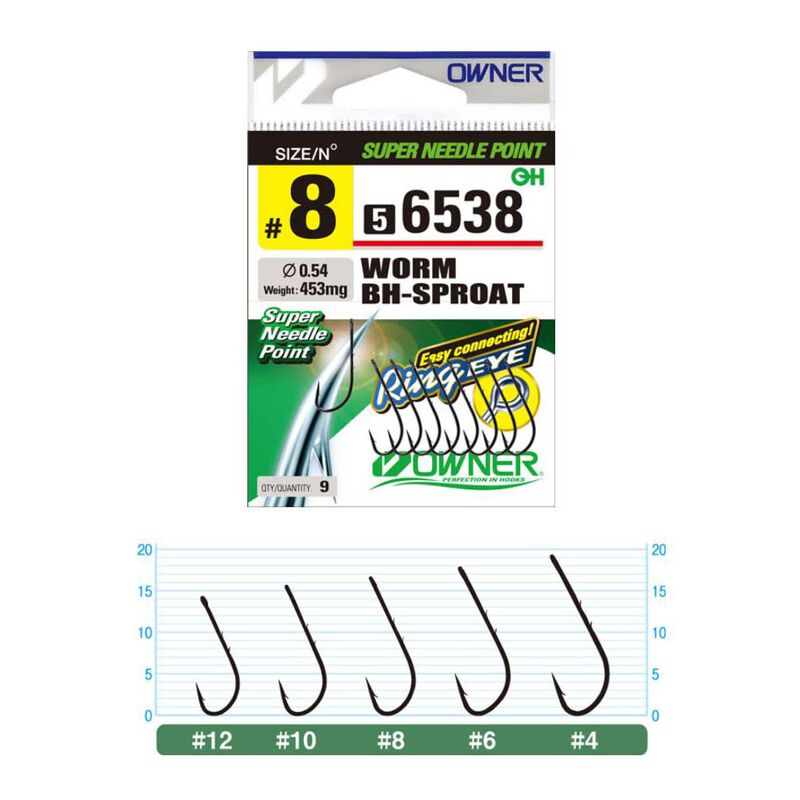 Hameçons truite owner worm bh sproat - Hameçons | Pacific Pêche