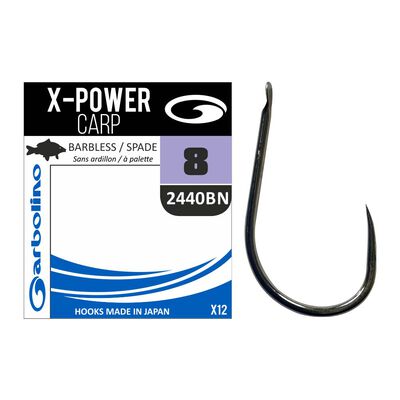 Hameçon non monté Garbolino X-power Carp (x12) - Hameçons / bas de ligne feeder | Pacific Pêche