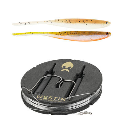 Bas de ligne pr&ecirc;t &agrave; p&ecirc;cher Westin Dropshot Rig Kit 10g (x2) + ShadTeez Pin-Tail (x2) - Bas de ligne mont&eacute;s | Pacific P&ecirc;che