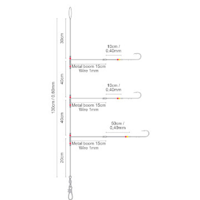Bas de Ligne SPRO Salt Rig 23 Metal Boom Baitholders - Bas de Lignes / Lignes Montées | Pacific Pêche