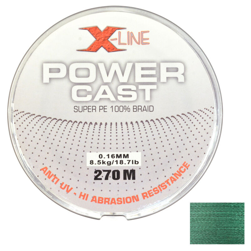 Tresse x-line power cast green 4 brins 270m - Tresses | Pacific Pêche