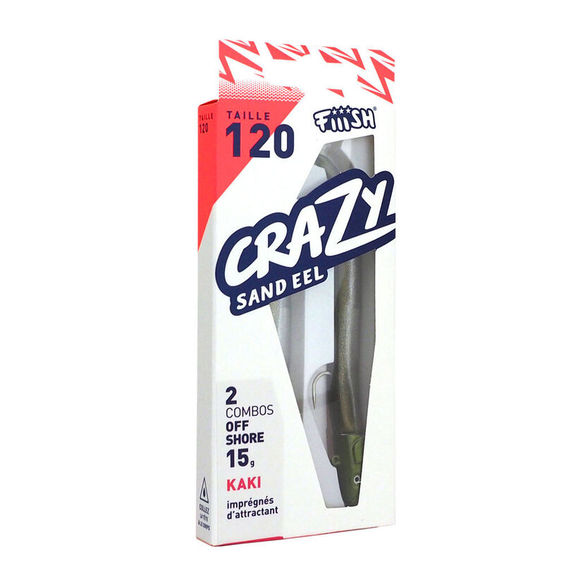 Leurres souples fiiish double combo crazy sand eel 120 off shore 12cm 15g - Leurres souples | Pacific Pêche