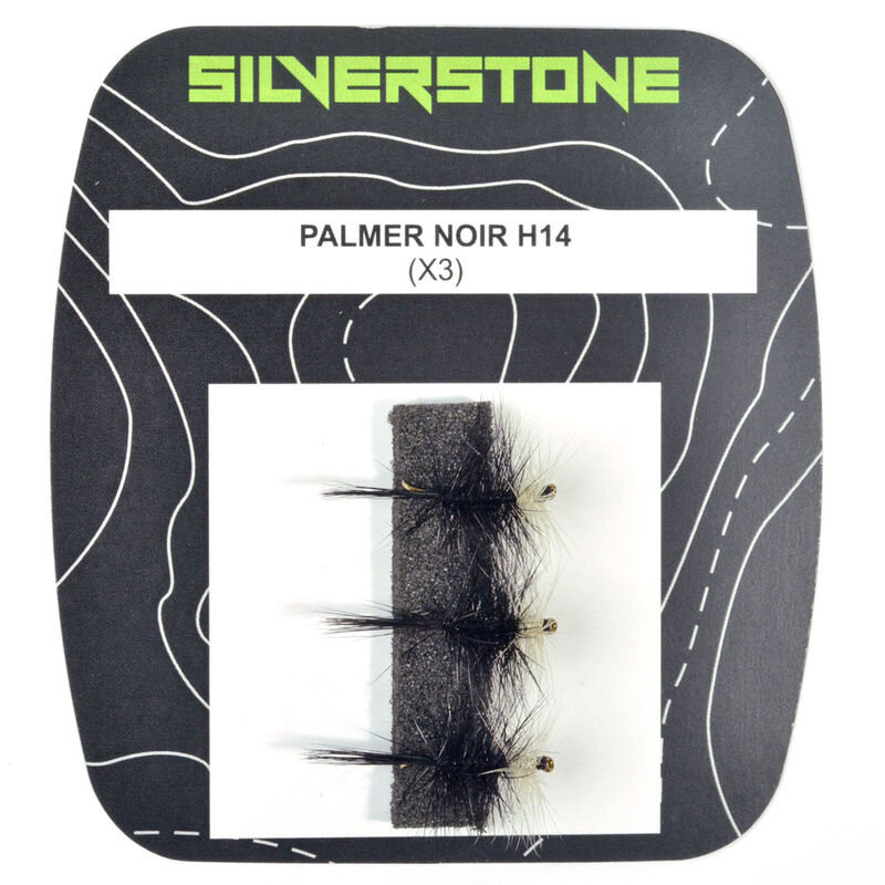 Mouche sèche silverstone palmer noir h14 (x3) - Sèches | Pacific Pêche