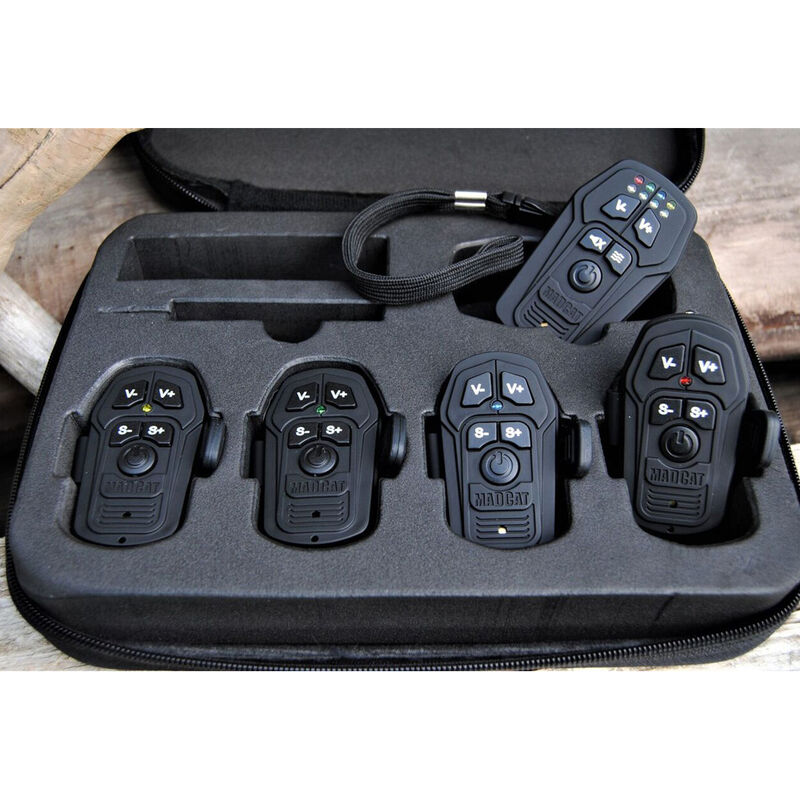 Coffret détection silure madcat smart alarm set 4+1 rouge / vert / jaune / bleu - Coffrets | Pacific Pêche