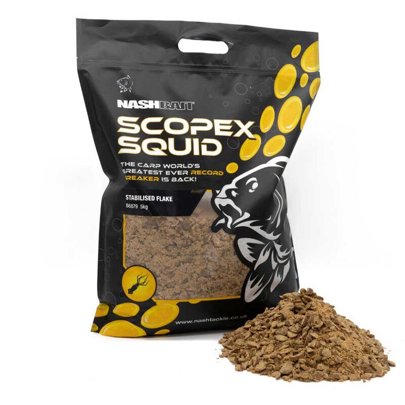 Bouillettes Broyées Nash Scopex Squid Flake 5kg - Denses | Pacific Pêche