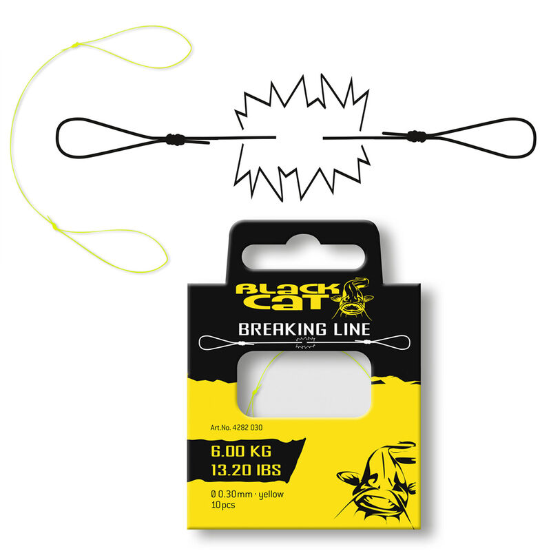 Cassant silure black cat breaking line jaune (x10) - Bas de lignes montés | Pacific Pêche