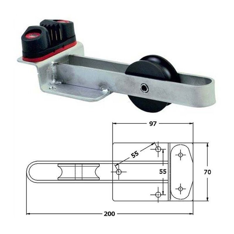 Support Poulie Pike'N'Bass + Taquet Inox 19mm - Accessoires et &eacute;quipements barque | Pacific P&ecirc;che