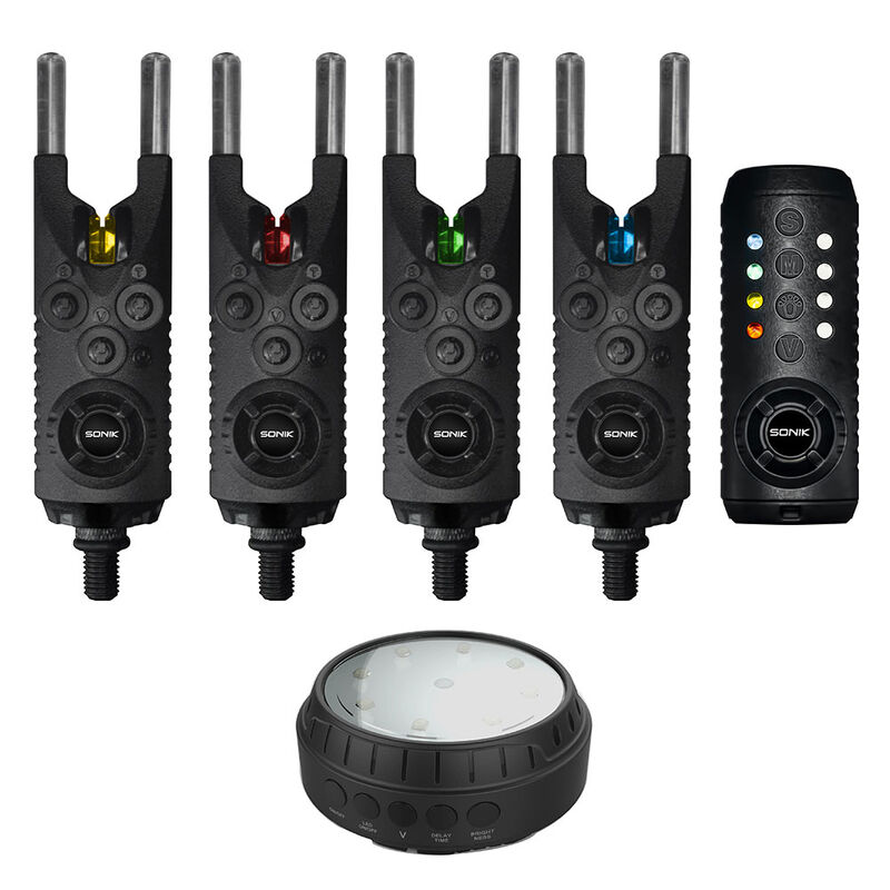 Coffret 4 détecteurs carpe sonik gizmo + centrale + lampe - Coffrets détecteurs | Pacific Pêche