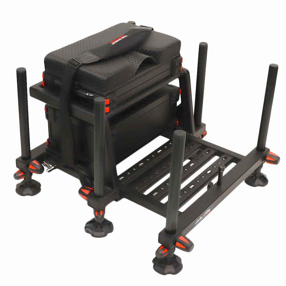 Station De Pêche Ultimate S1 Seatbox - 80,5x65x29,5 Cm - Siège Rembourré - Pieds Réglables 25 Mm - Avec Sangle De Transport - 9