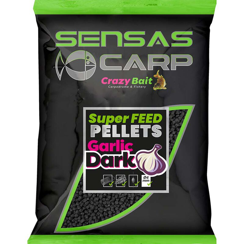 Pellet Sensas Super Feed Garlic Dark 650 g - Pellets | Pacific P&ecirc;che