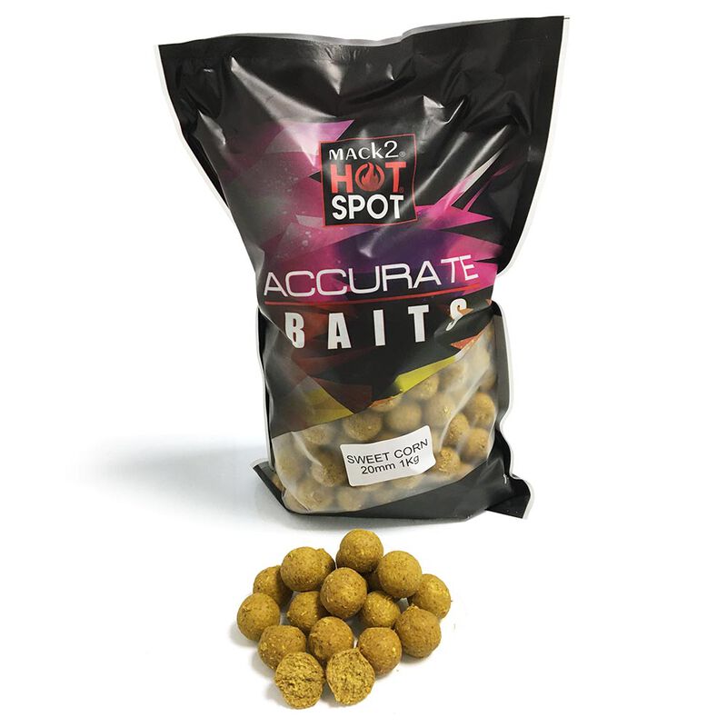 Bouillettes carpe mack2 accurate boilies sweet corn 20mm 1kg - Denses | Pacific P&ecirc;che