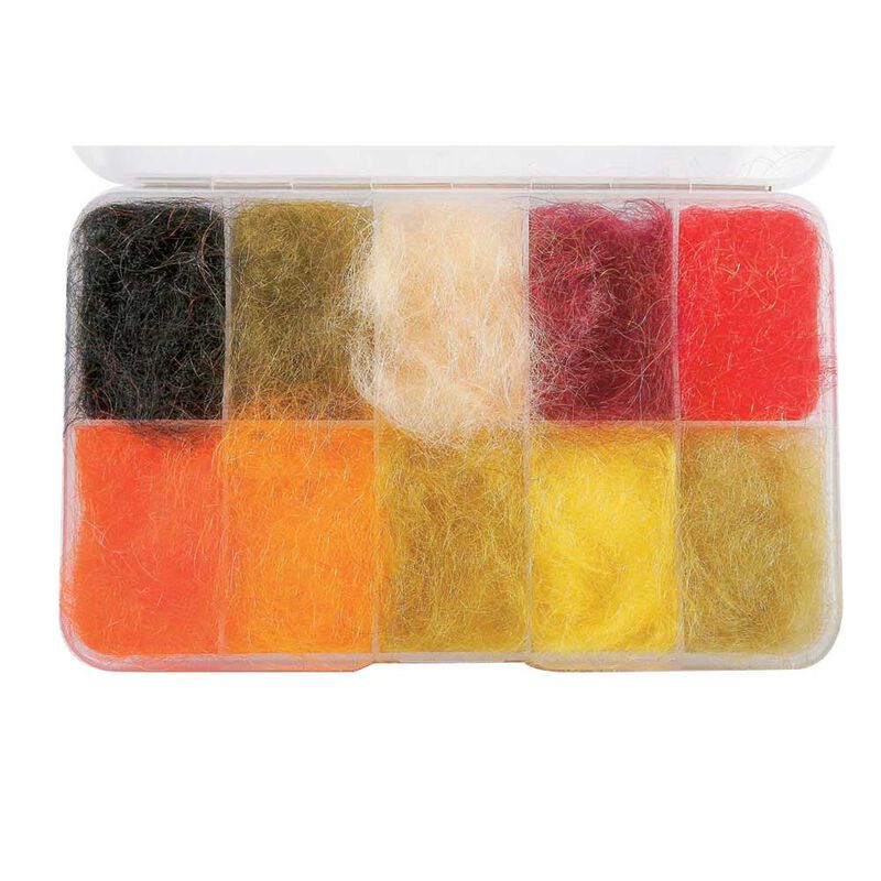 Fly tying jmc dubbing bourre de phoque bo&icirc;te 10 couleurs - Dubbings | Pacific P&ecirc;che
