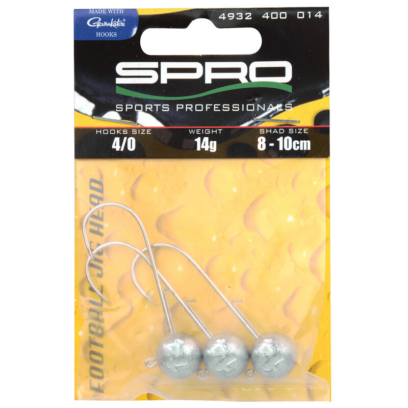 T&ecirc;te plomb&eacute;e carnassier spro football jighead 4/0 (x3) - T&ecirc;tes plomb&eacute;es | Pacific P&ecirc;che