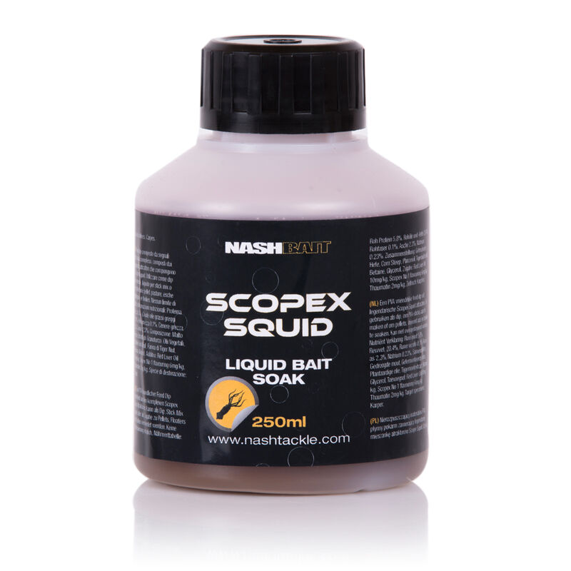 Booster carpe nashbait scopex squid liquid bait soak 250ml - Boosters / dips | Pacific P&ecirc;che