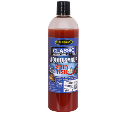 Booster carpe fun fishing classic liquid syrup spicy fish 480ml - Boosters / dips | Pacific Pêche