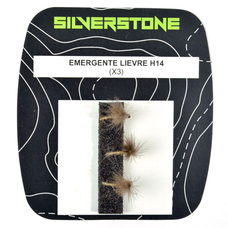 Mouche émergente silverstone émergente lièvre h14 (x3) - Emergentes | Pacific Pêche