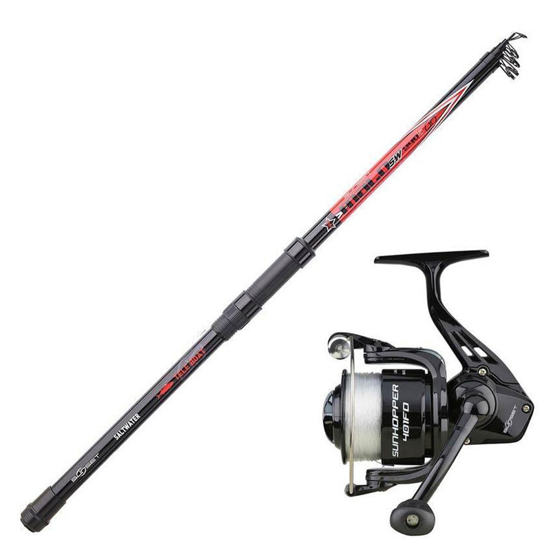 Ensemble Télescopique Sunset Malo SW 2.40m, 100-200g + Moulinet Sunhopper Swf 5000 Fd - Packs et ensembles | Pacific Pêche