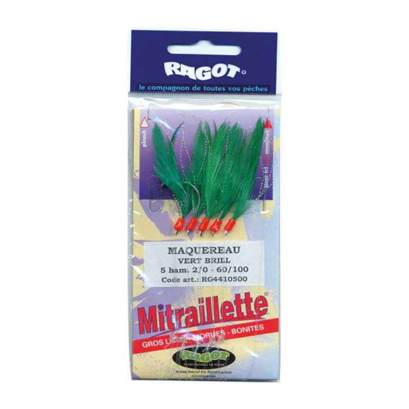Mitraillette Ragot Vert Brillant 5 hame&ccedil;ons - Bas de Lignes / Lignes Mont&eacute;es | Pacific P&ecirc;che