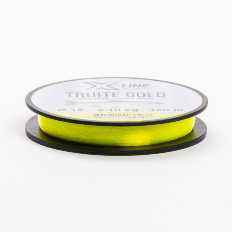 Fil nylon jaune fluo x-line truite gold 150 m - Fils-nylons | Pacific Pêche