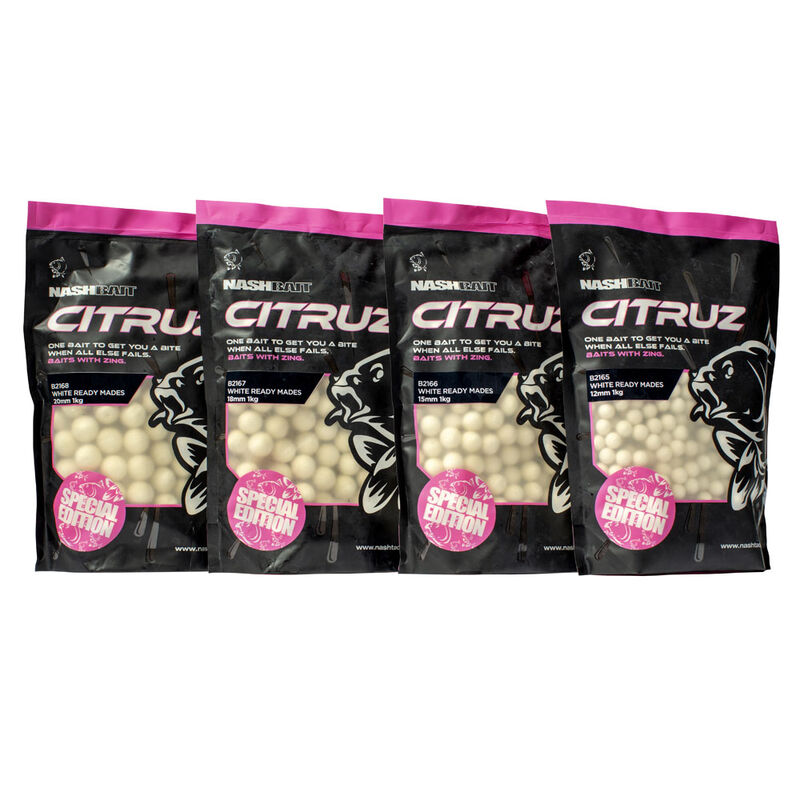 Bouillettes carpe nashbait citruz white boilies 1kg - Denses | Pacific P&ecirc;che
