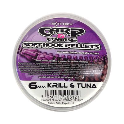 Pellet Bait-Tech Soft Hook Krill & Tuna 6mm 180ml - Ventes Privées | Pacific Pêche