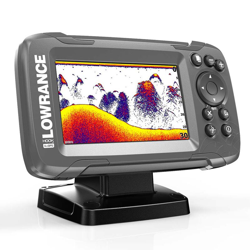 Echosondeur Lowrance Hook² 4x Sondeur Couleur 4,3" Sonde Bullet TA 200Khz et Traceur GPS - Sondeurs | Pacific Pêche