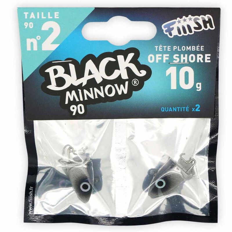 T&ecirc;te plomb&eacute;e fiiish black minnow 90 off shore 10g (x2) - T&ecirc;tes Plomb&eacute;es | Pacific P&ecirc;che