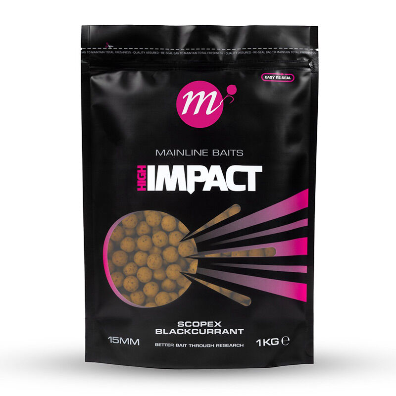 Bouillettes Mainline Hi Impact Scopex Blackcurrant 1kg - Denses | Pacific P&ecirc;che