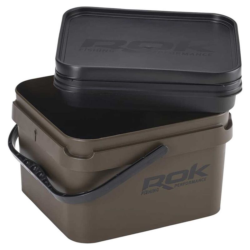 Seau Rok 10L Green Square Bucket avec couvercle - Seaux | Pacific P&ecirc;che