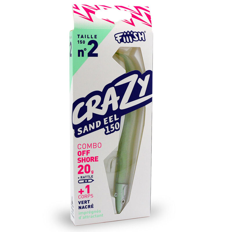 Leurre souple fiiish combo crazy sand eel 150 off shore 15cm 20g - Leurres souples | Pacific P&ecirc;che