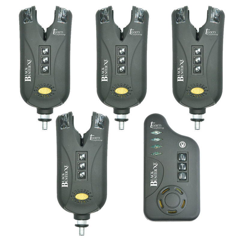 Coffret 4 détecteurs carpe team carpfishing black buster xe + centrale - Coffrets détecteurs | Pacific Pêche