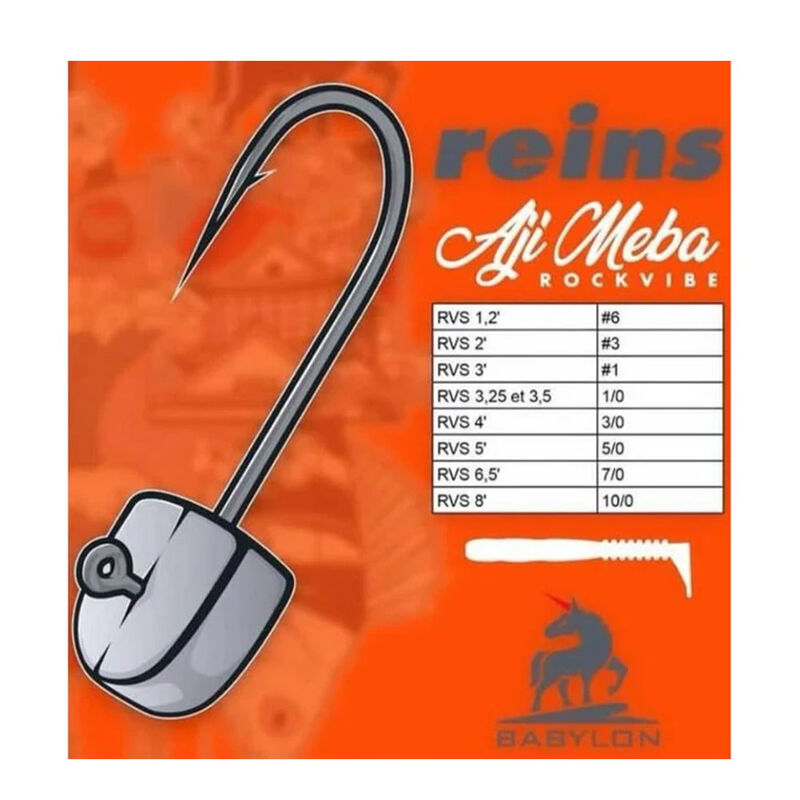 T&ecirc;tes Plomb&eacute;es Reins Meba Jighead #10/0 (x2) - T&ecirc;tes plomb&eacute;es | Pacific P&ecirc;che