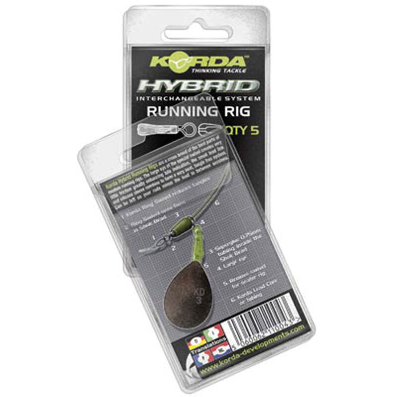 Montage de fuite carpe korda running rig (weedy green) - Kit Montage Complet | Pacific Pêche