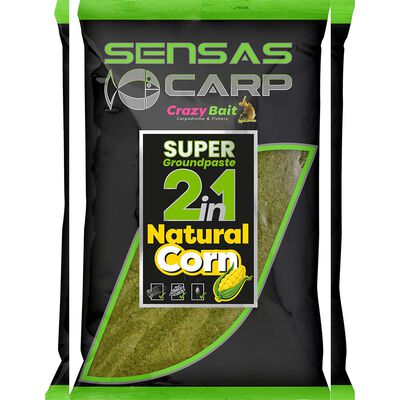 Pate d'Eschage Sensas Super Groundpaste 2en1 Natural Corn 1kg - P&acirc;tes D'eschage | Pacific P&ecirc;che